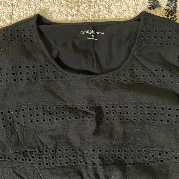 Croft&Barrow Black three-quarter Top / SIZE M / Black - Picture 2 of 6